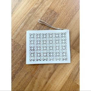 Tory Burch Perforated Patent Leather Clutch